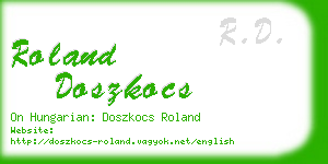 roland doszkocs business card